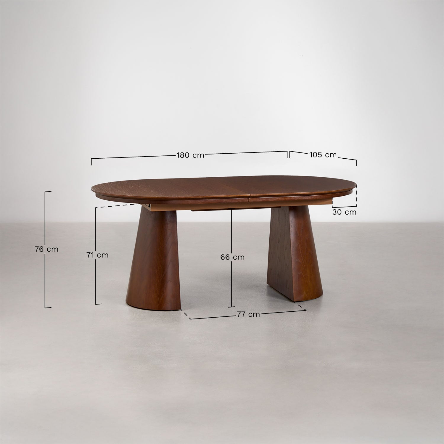 MONTANA oval table, 180–240×105 cm, black