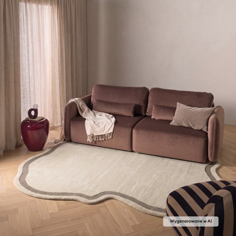 Kilimas RIVIERA 140x150 cm, kreminis/rudai pilkas