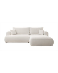 Kampinė sofa-lova OVO, balta, dešinė