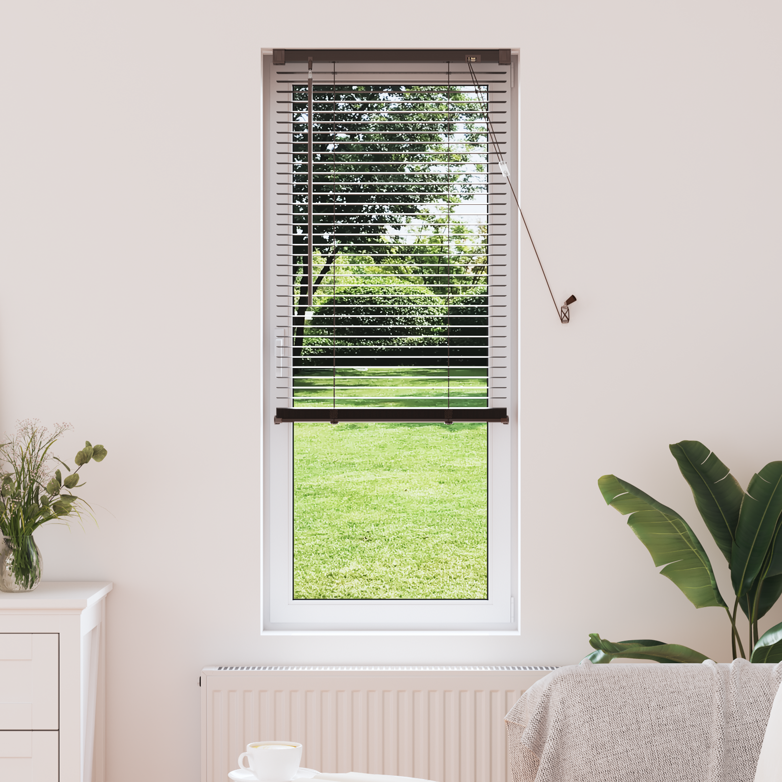 Venecijos žaliuzės Tamsiai ruda su raštu 150 x 50 cm PVC