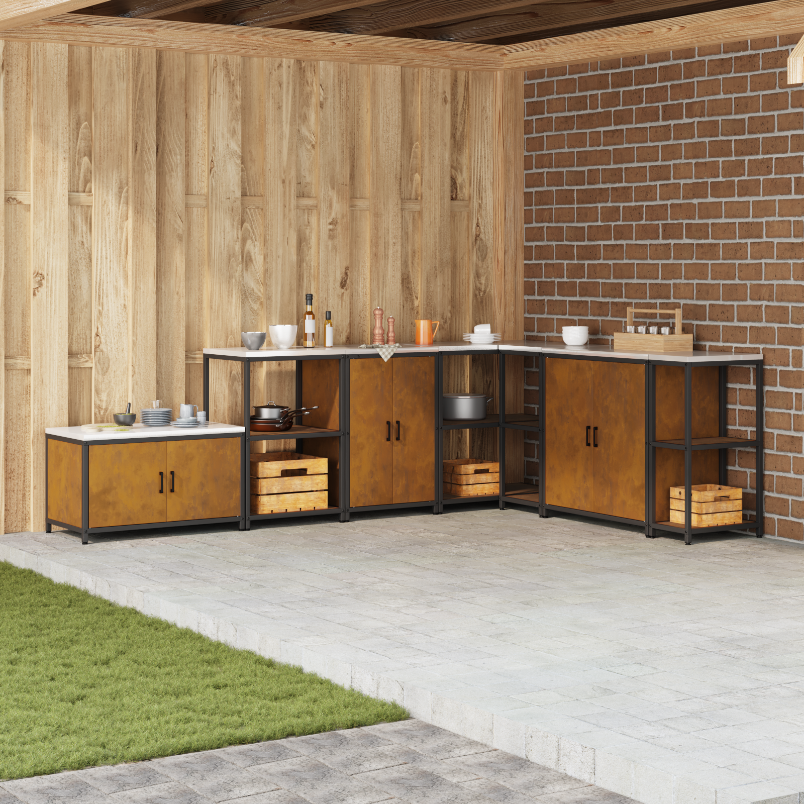 Kitchen storage Rusting 60 x 50 x 92 cm Steel