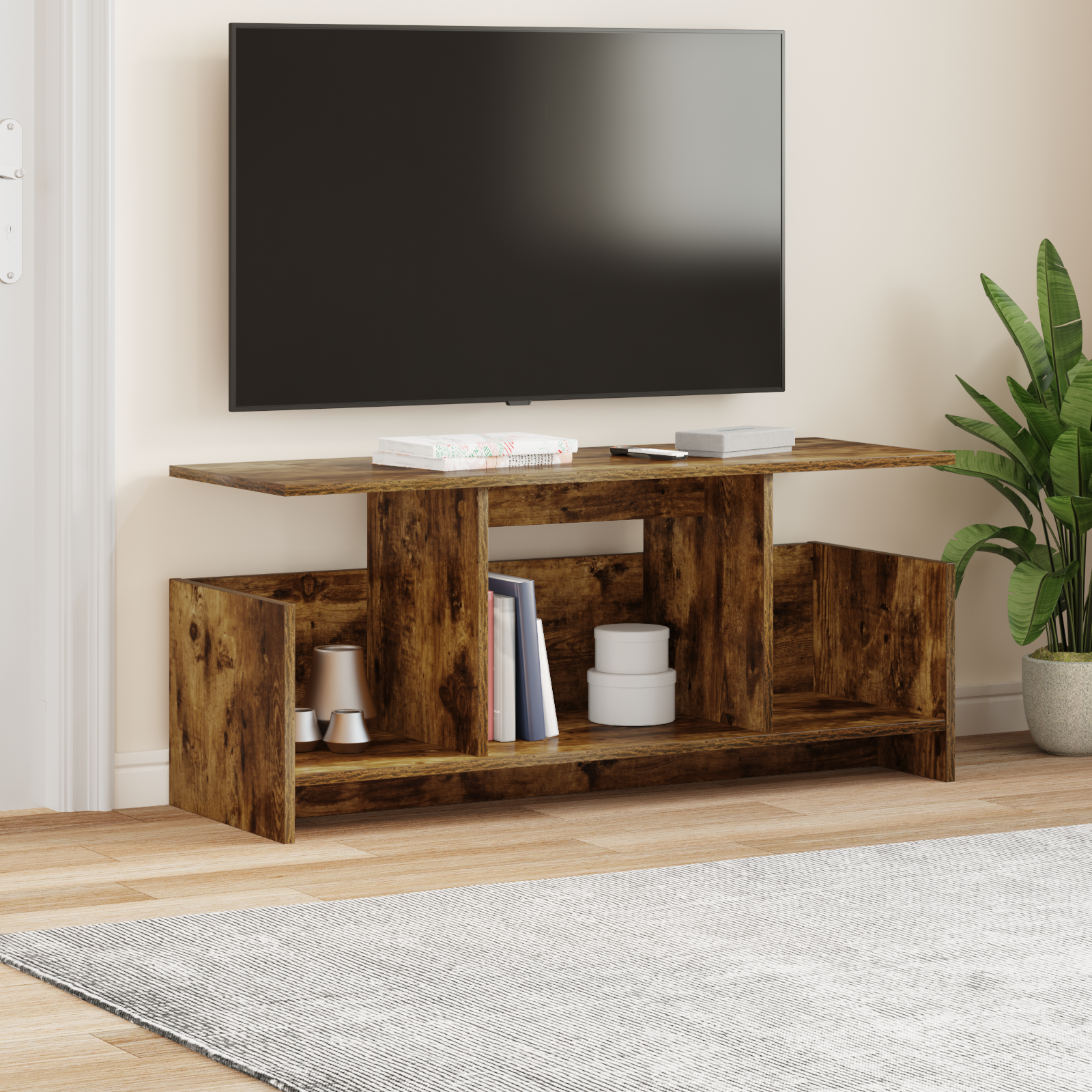 TV stand Smoked Oak 102 x 35 x 45 cm