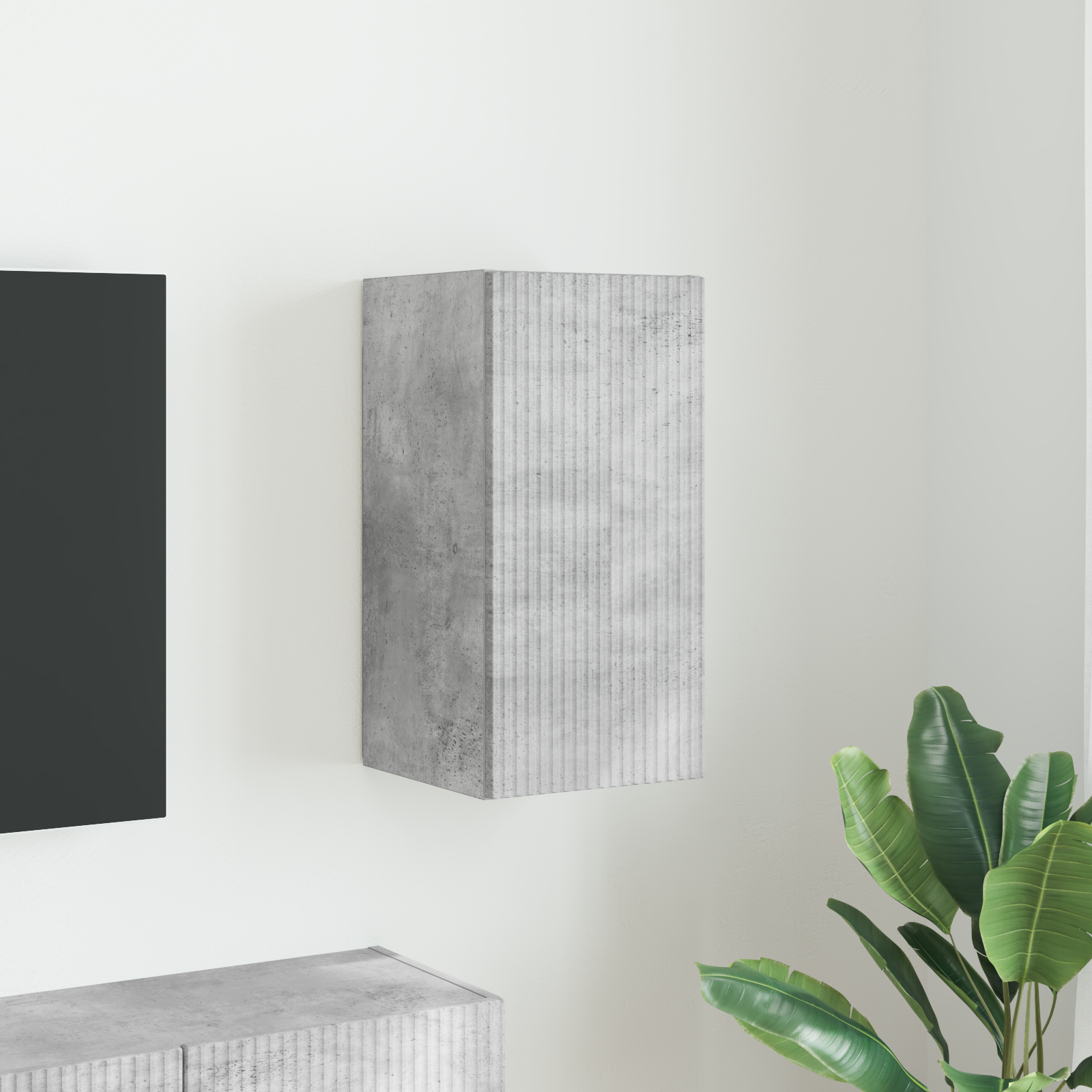 TV sieninė spintelė Betoninė 30 x 31 x 60 cm Apdirbta mediena