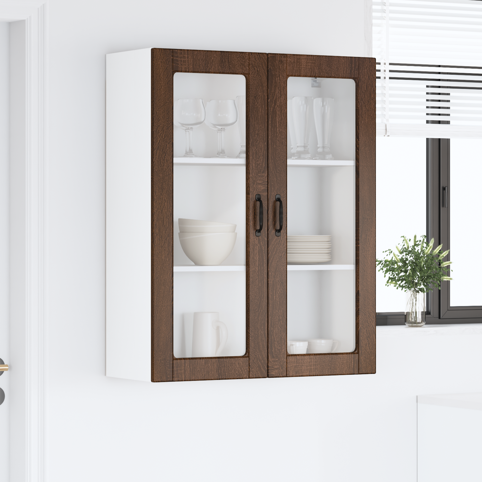 Kitchen Cabinet with Shelf Brown Oak 80 x 31 x 100 cm