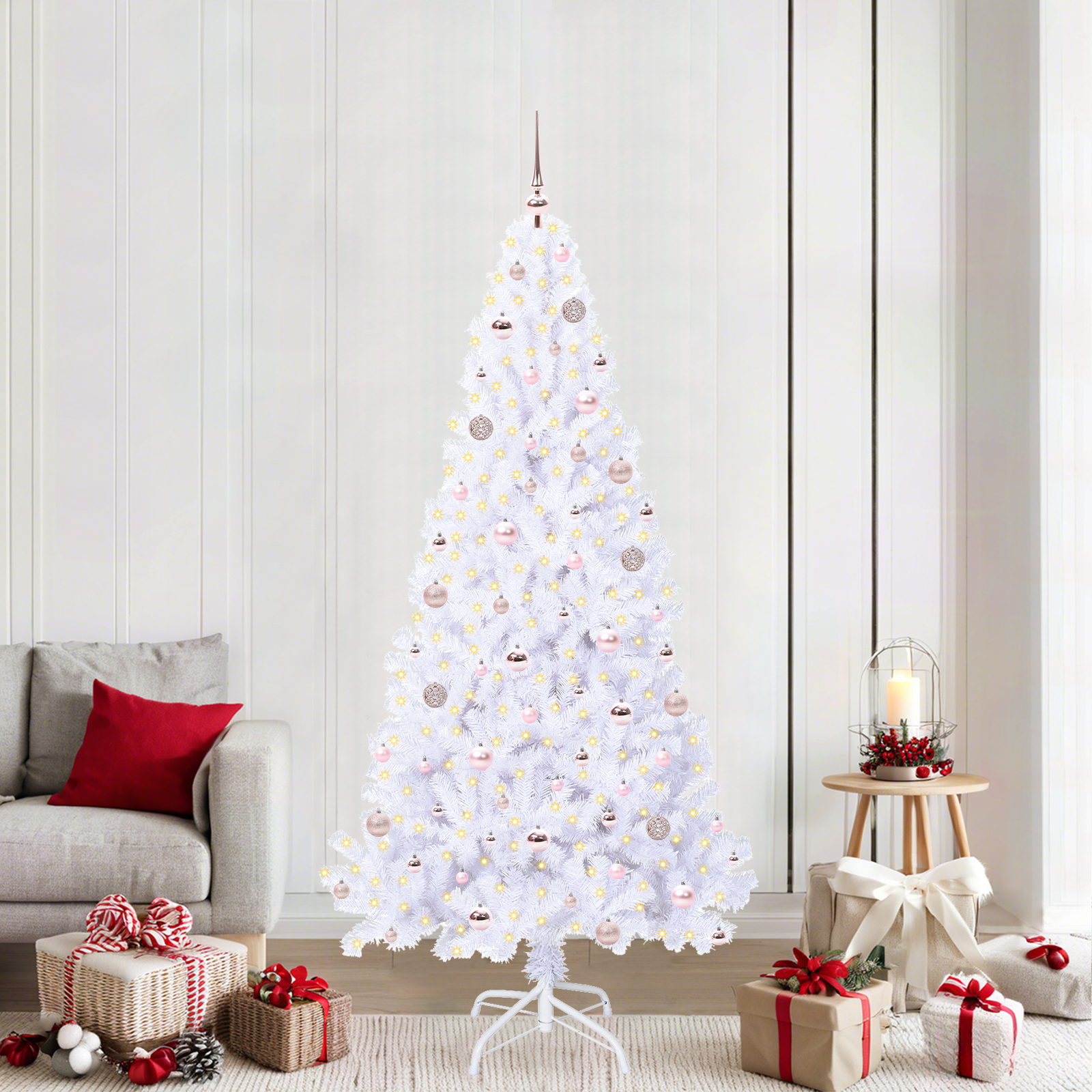 Dirbtinė Kalėdų eglutė FROST EVERGREEN, su 300 LED Balta 210 vnt.