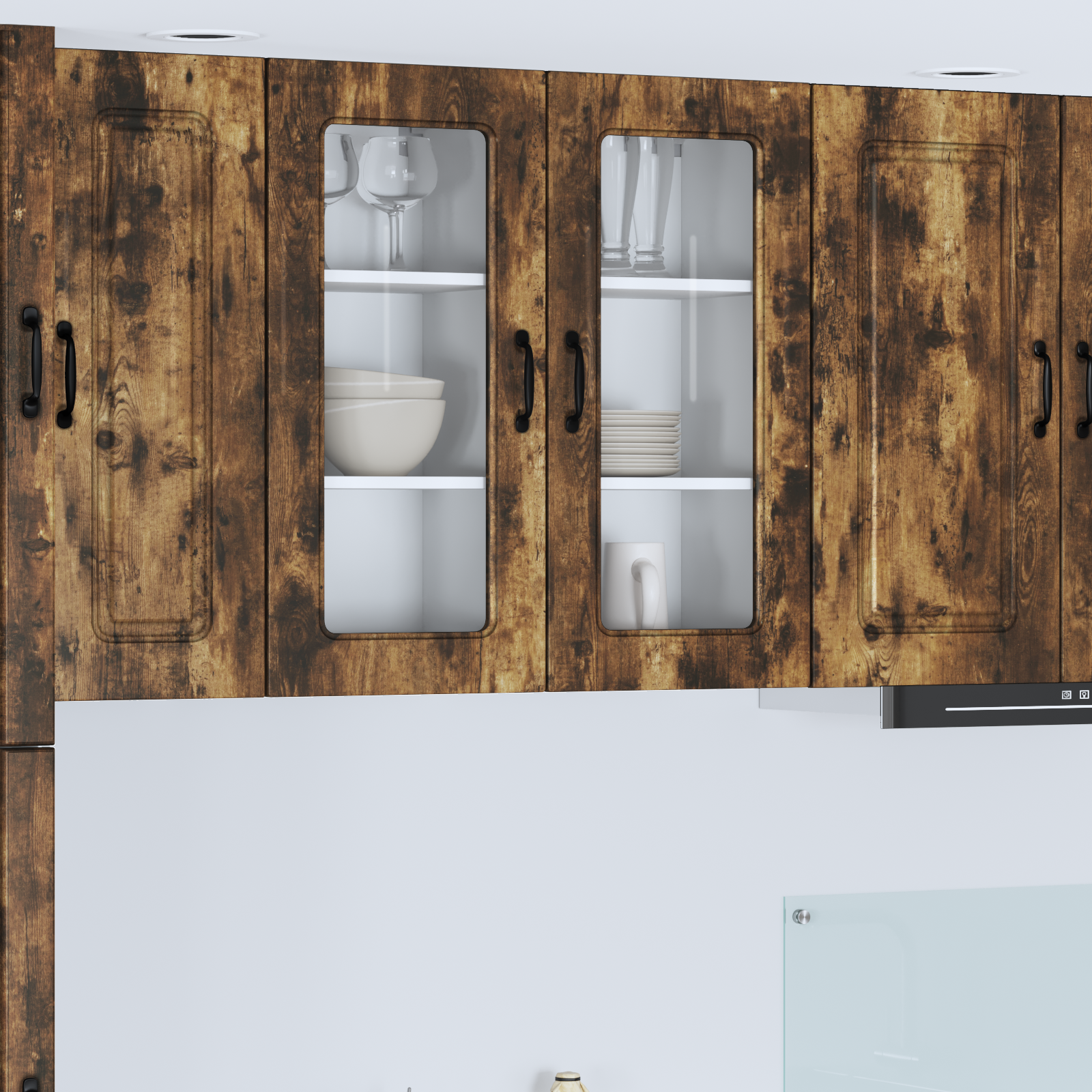Virtuvės sieninė spintelė 2 pcs Rūkyta ąžuolas 40 x 31 x 80 cm