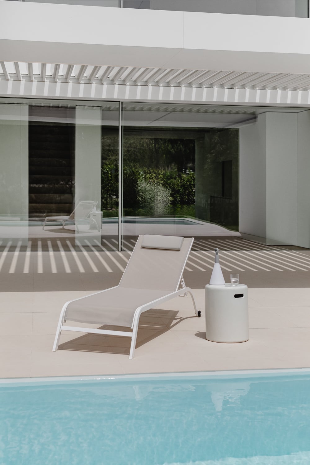 Sun Lounger THERYS, sand grey