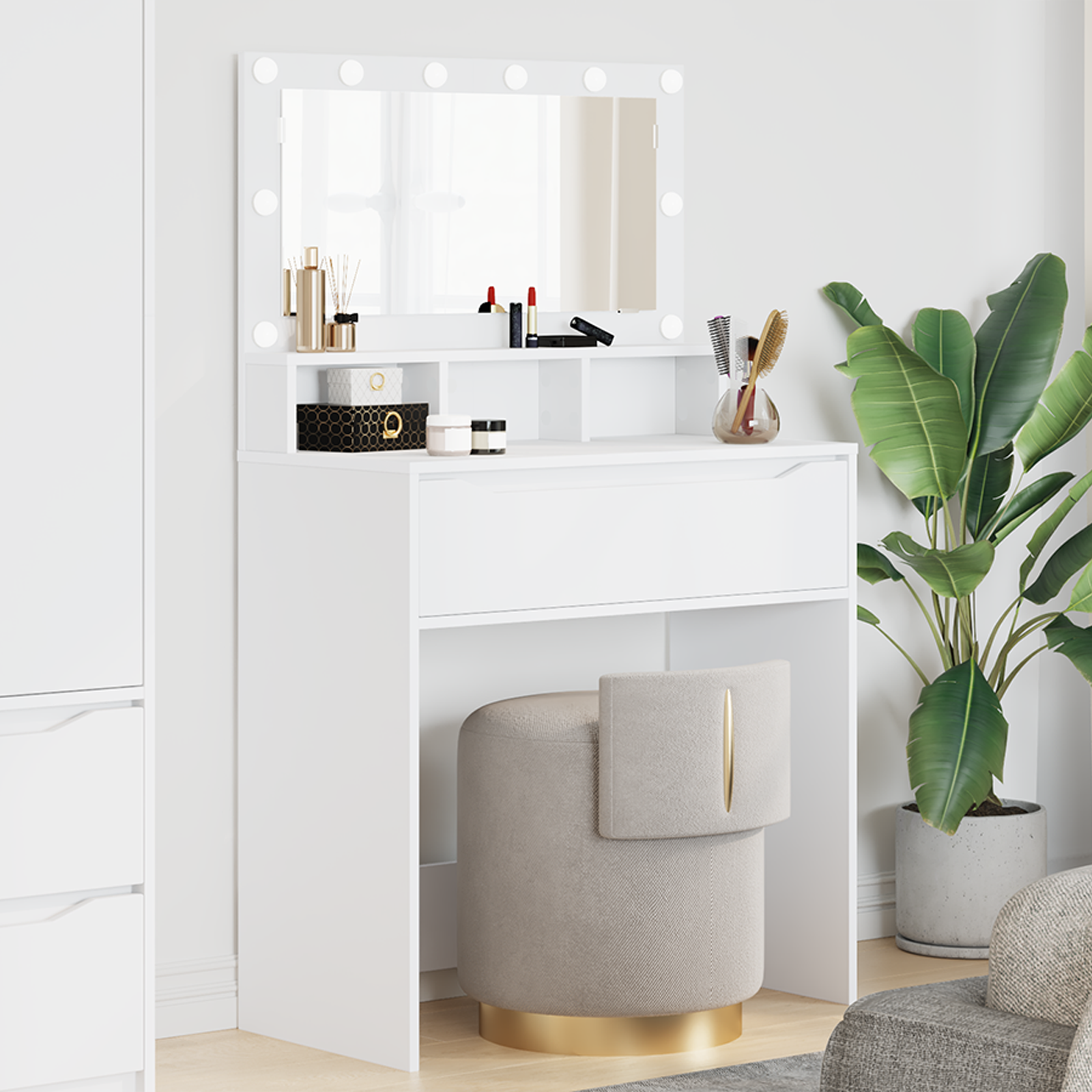 Bedroom Dressing Tables White 80 x 39.6 x 135 cm