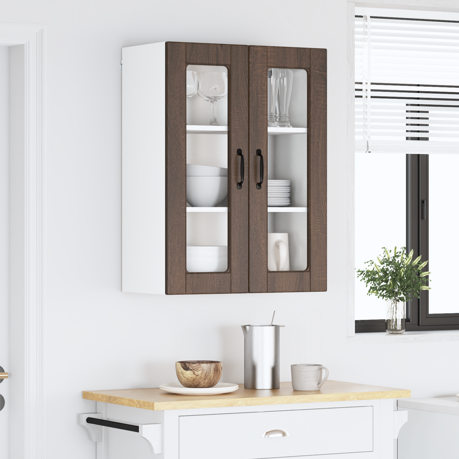 Virtuves skapītis ar plauktu Brūns ozols 60 x 31 x 80 cm