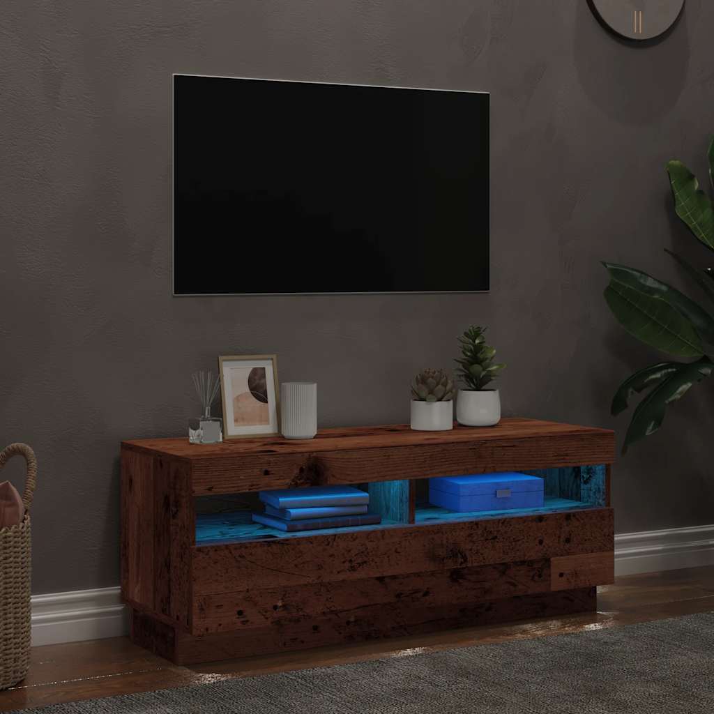Televizoriaus spintelė su LED, medienos, 100x35x40cm, mediena