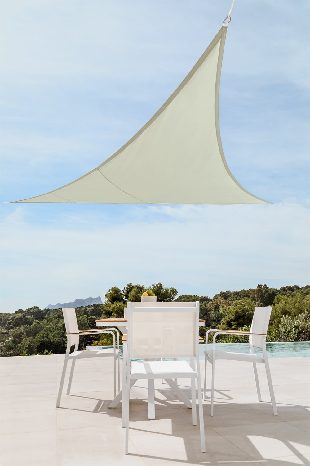 Triangular outdoor awning URUJULA, greenish