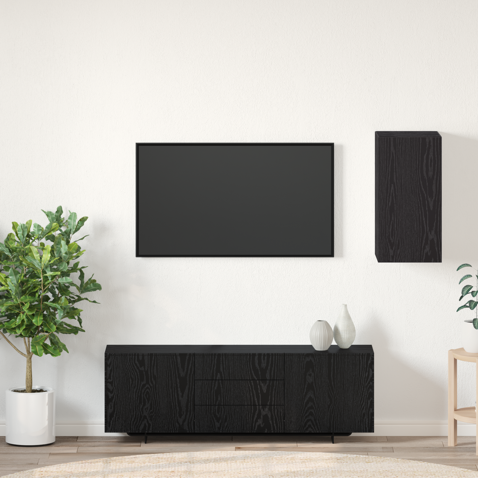 Sienas TV statīvs Melns ozols 30,5 x 30 x 60 cm