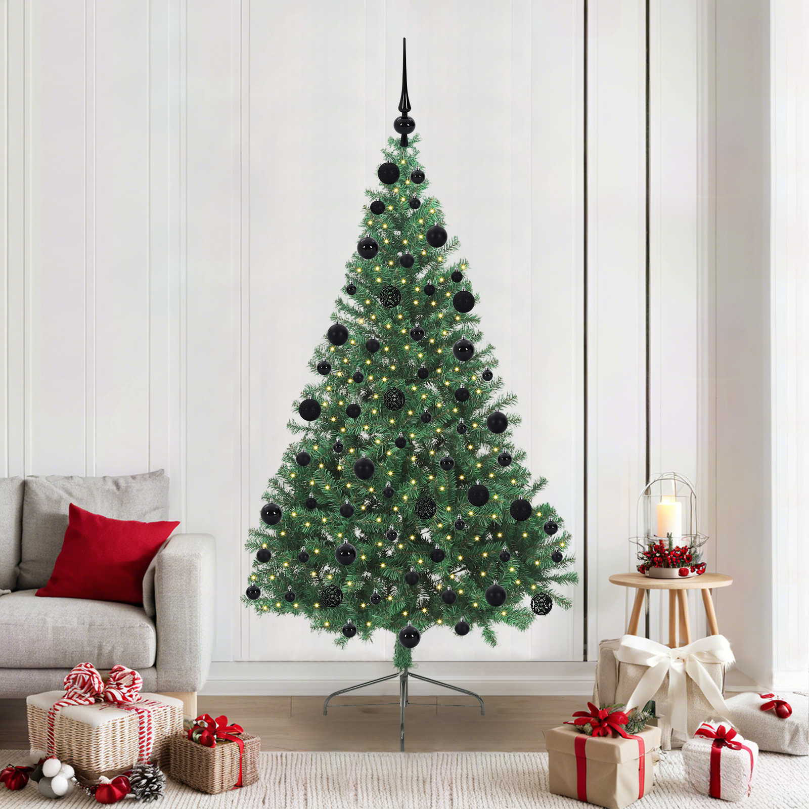 Artificial pre-lit Christmas tree MOON POLAR, Green 210 cm.