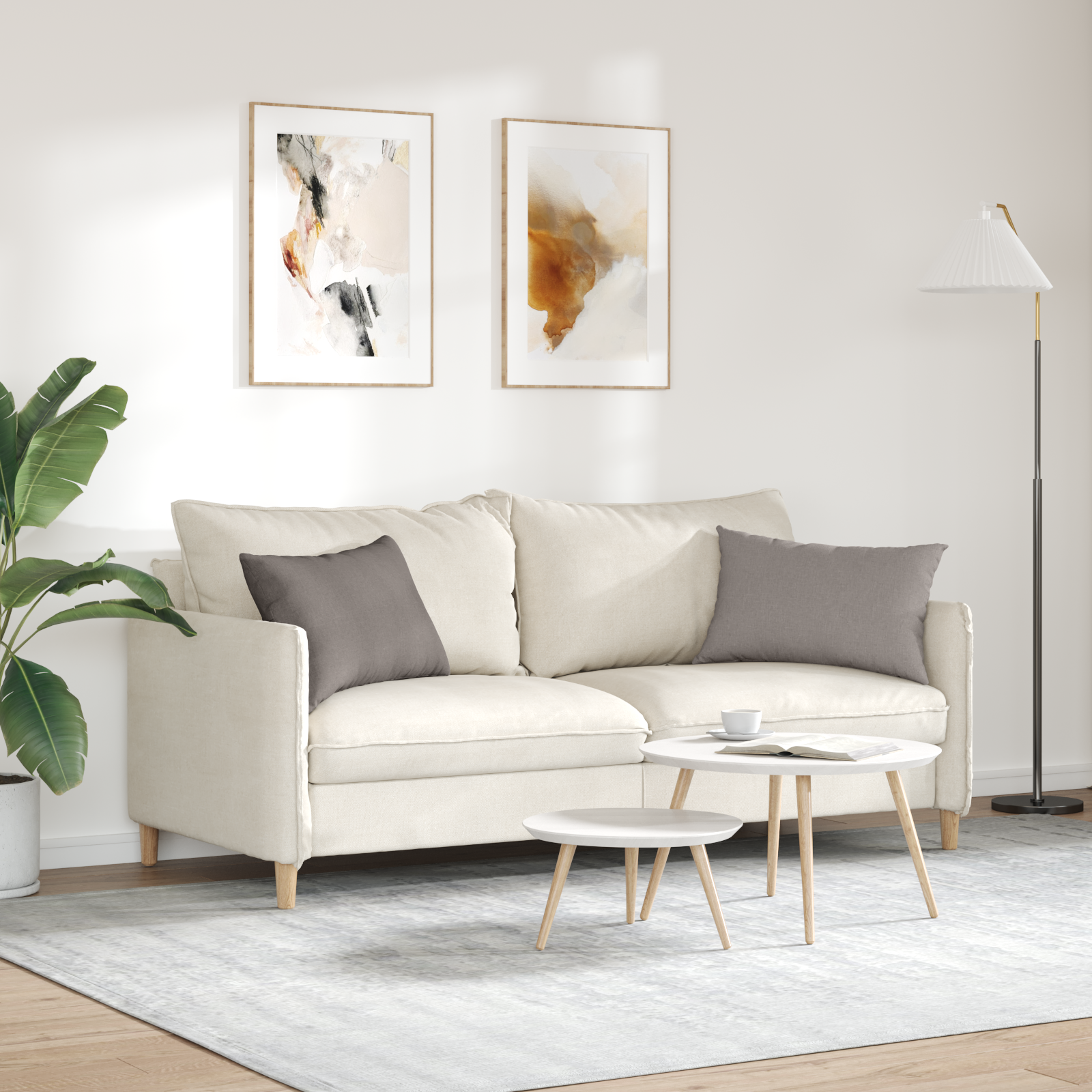 Sofa Pagalvės 2 pcs Taupe 60 x 40 cm audinys