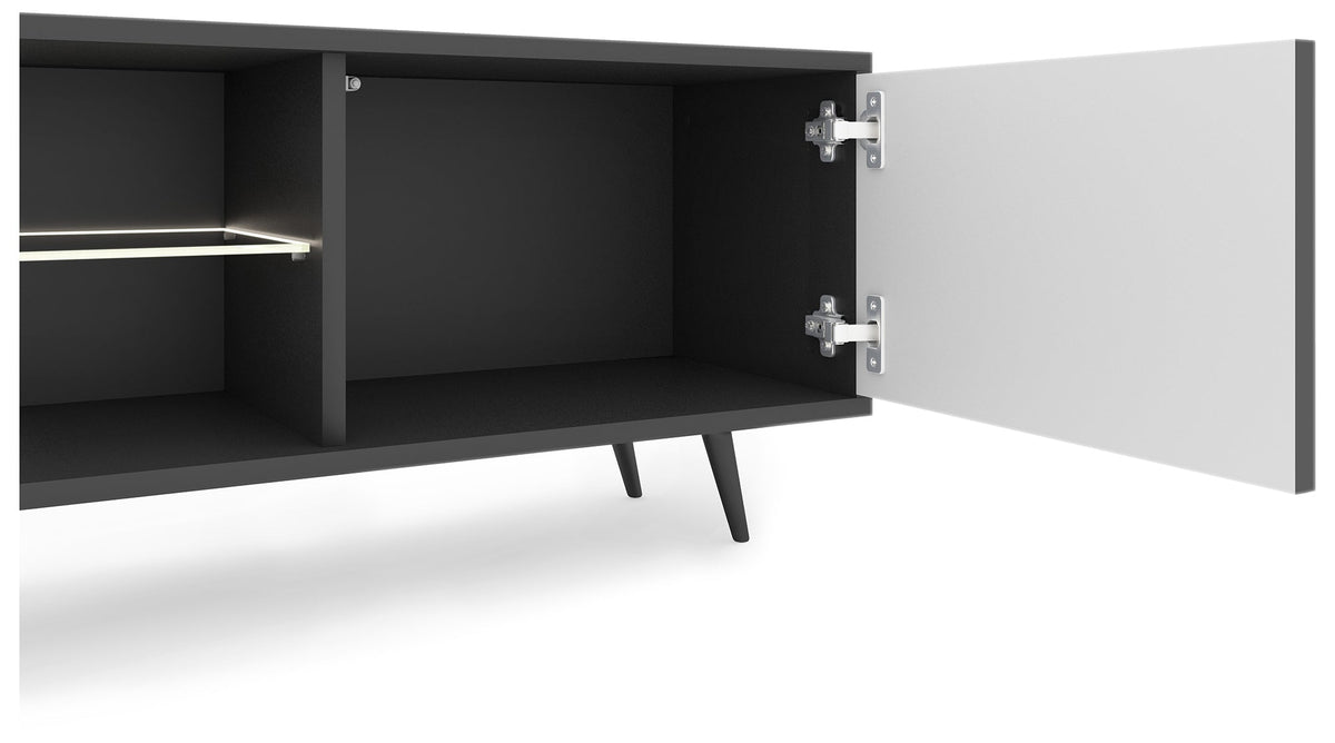 TV spintelė MAGNUS, 175 cm, juoda/ąžuolas