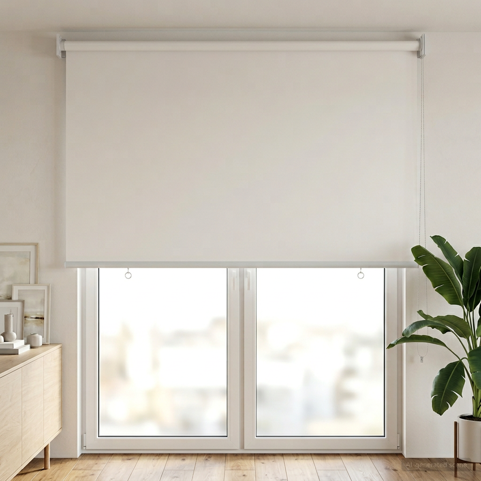 Ritininė užuolaida UV apsaugai Balta 60 x 230 cm Poliesteris