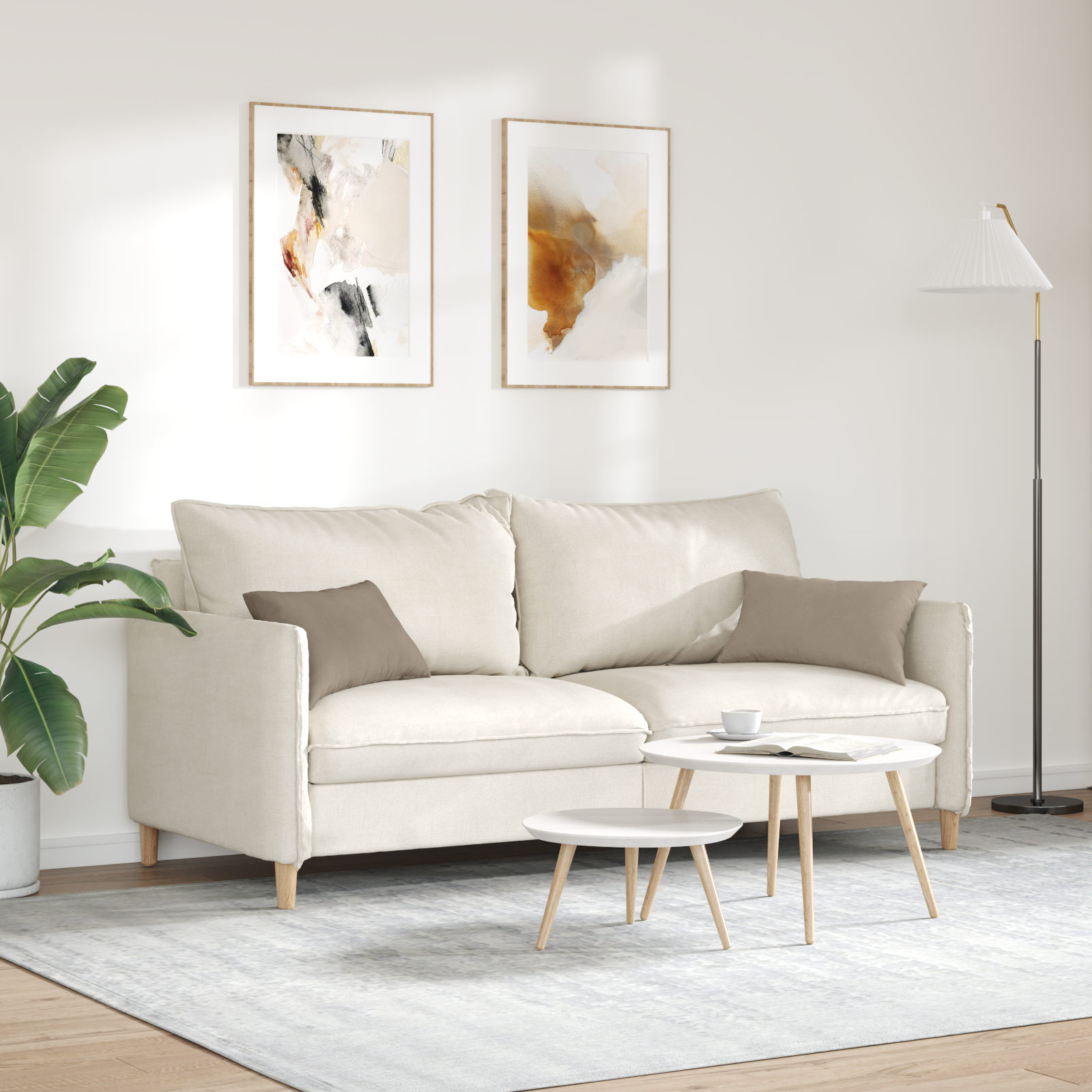 Sofa Pagalvės 2 pcs Taupe 50 x 30 cm audinys