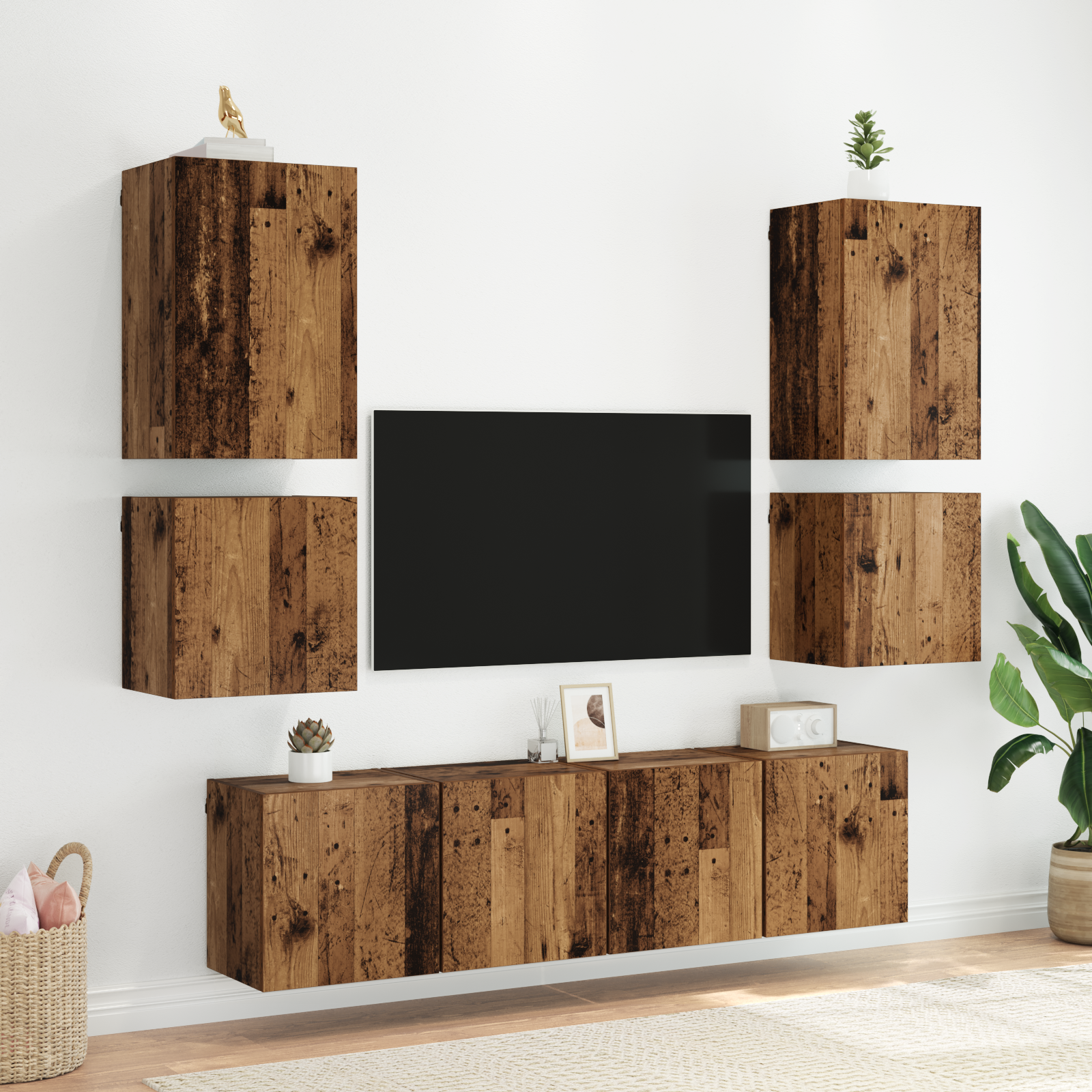 TV sieninė spintelė Senovinis medis 40,5x30x40cm