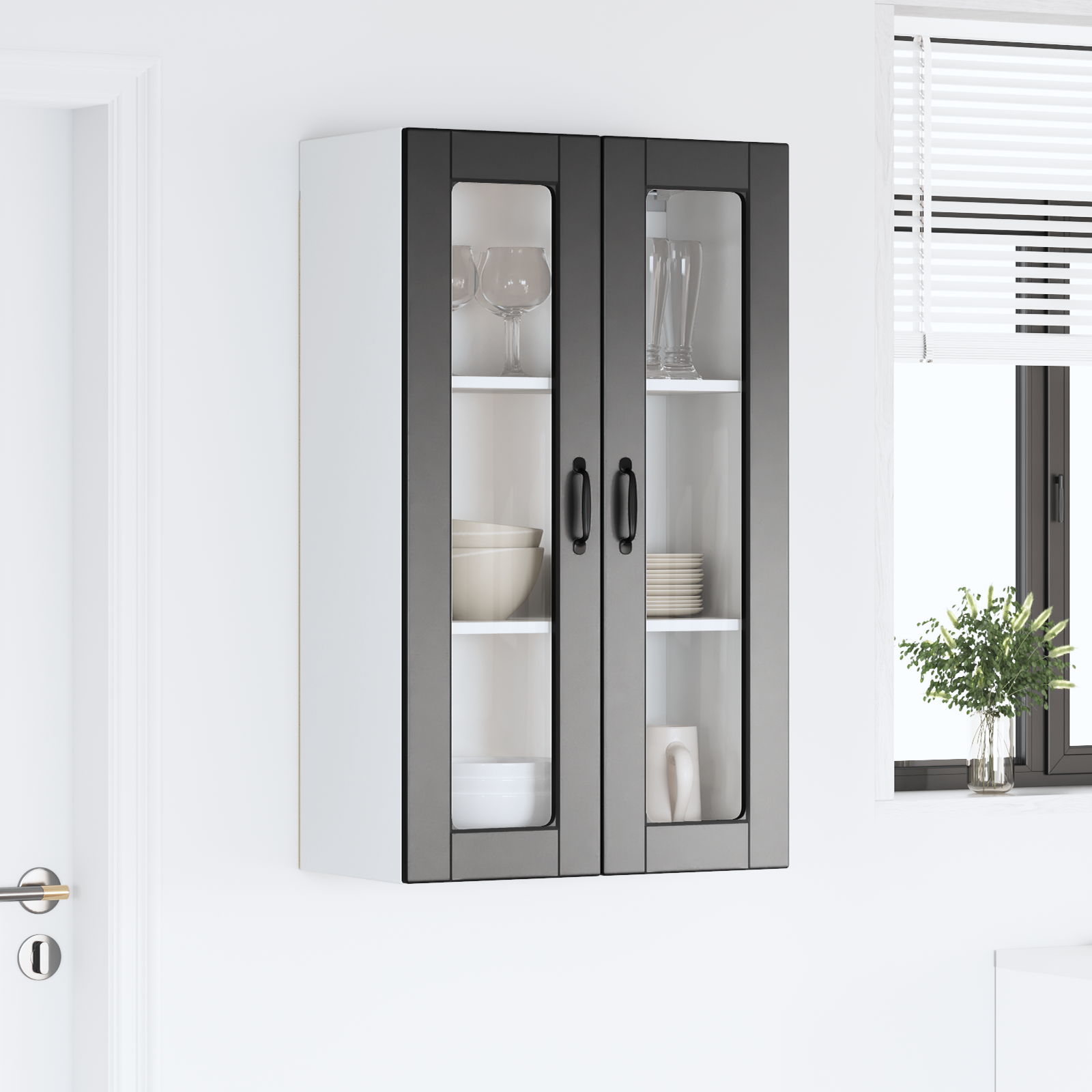 Virtuves skapītis melns 60 x 31 x 100 cm inženierijas koksne