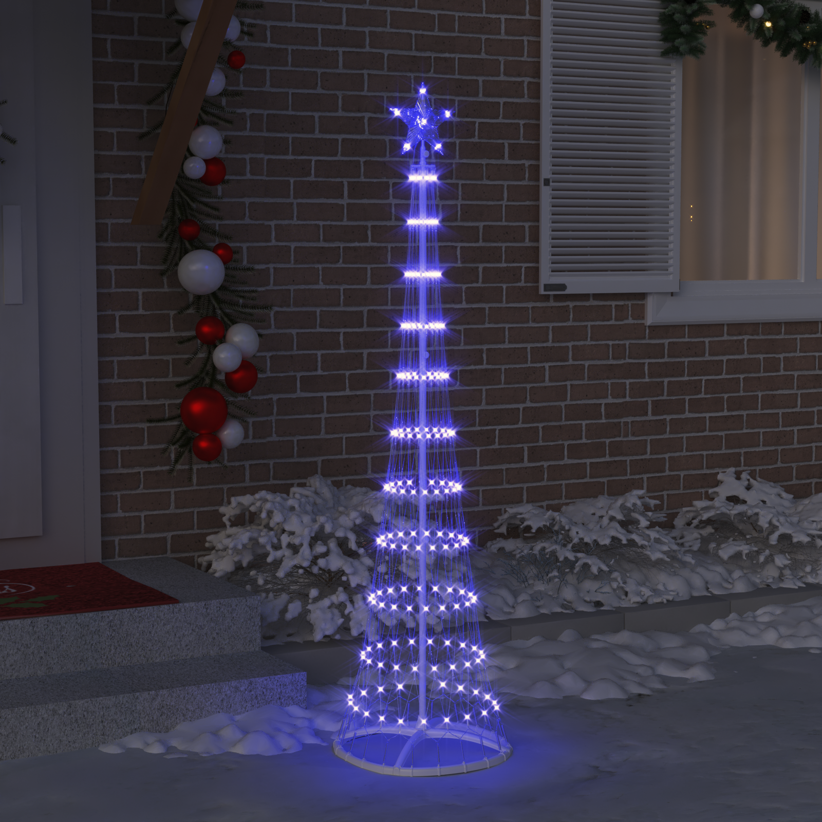 LED Kalėdų medis WINTER WINTER, su 230 LED Mėlyna 51 x 51 x 190 cm. metalas