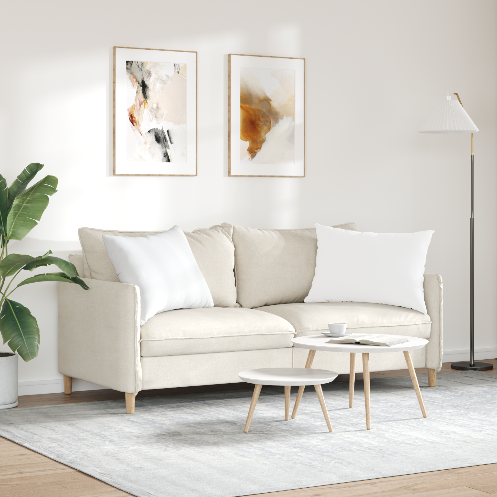 Sofa Pagalvės 2 pcs Balta 70 x 50 cm audinys