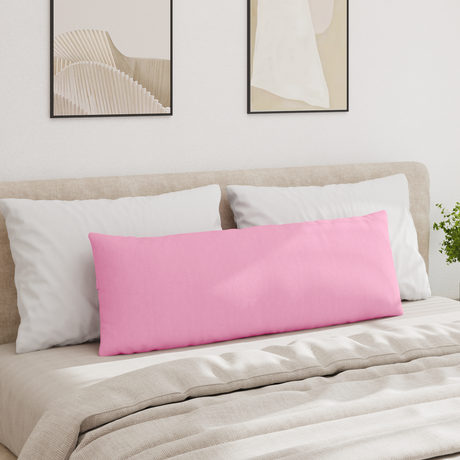 Sofa Pagalvės 2 pcs Rožinė 120 x 40 cm audinys