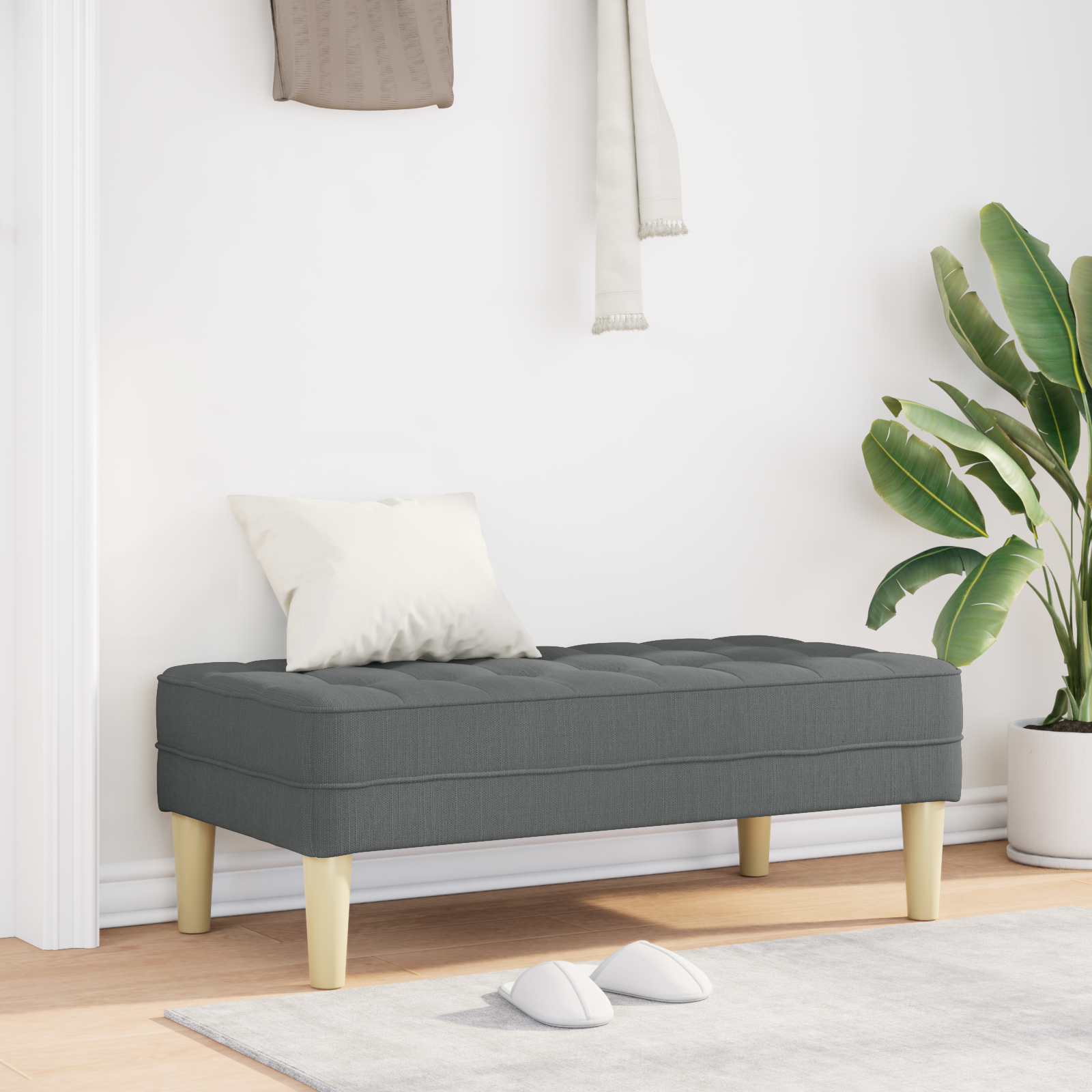 Suolas Tamsiai Pilkas 113x57x39 cm Audinys