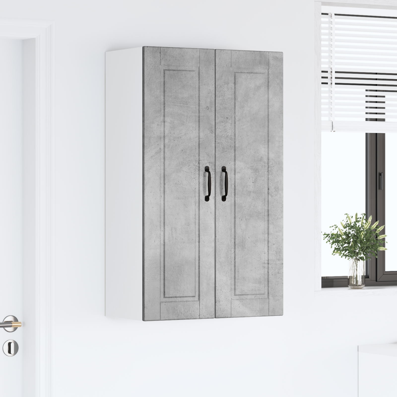 Virtuvės spintelė su lentyna Betono pilka 60 x 31 x 100 cm