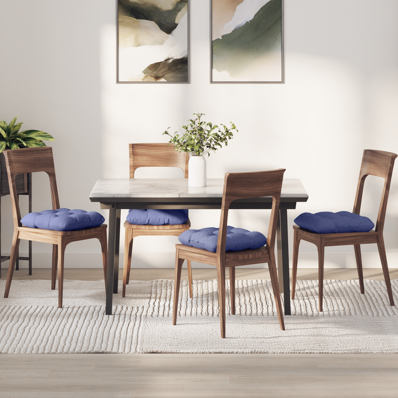 Sėdynių pagalvėlės 4 pcs Džinsinės mėlynos 40 x 40 x 12 cm