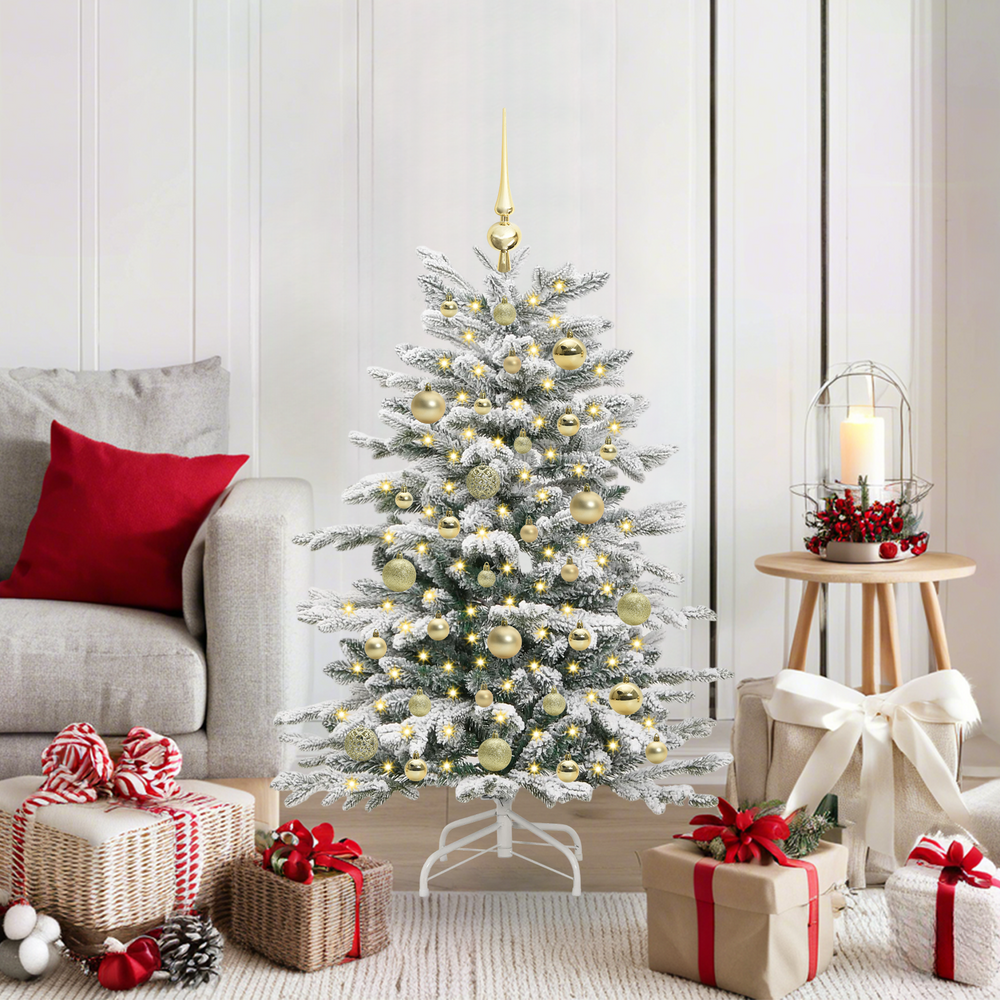 Artificial Folding Christmas Tree White 120 cm PE and PVC