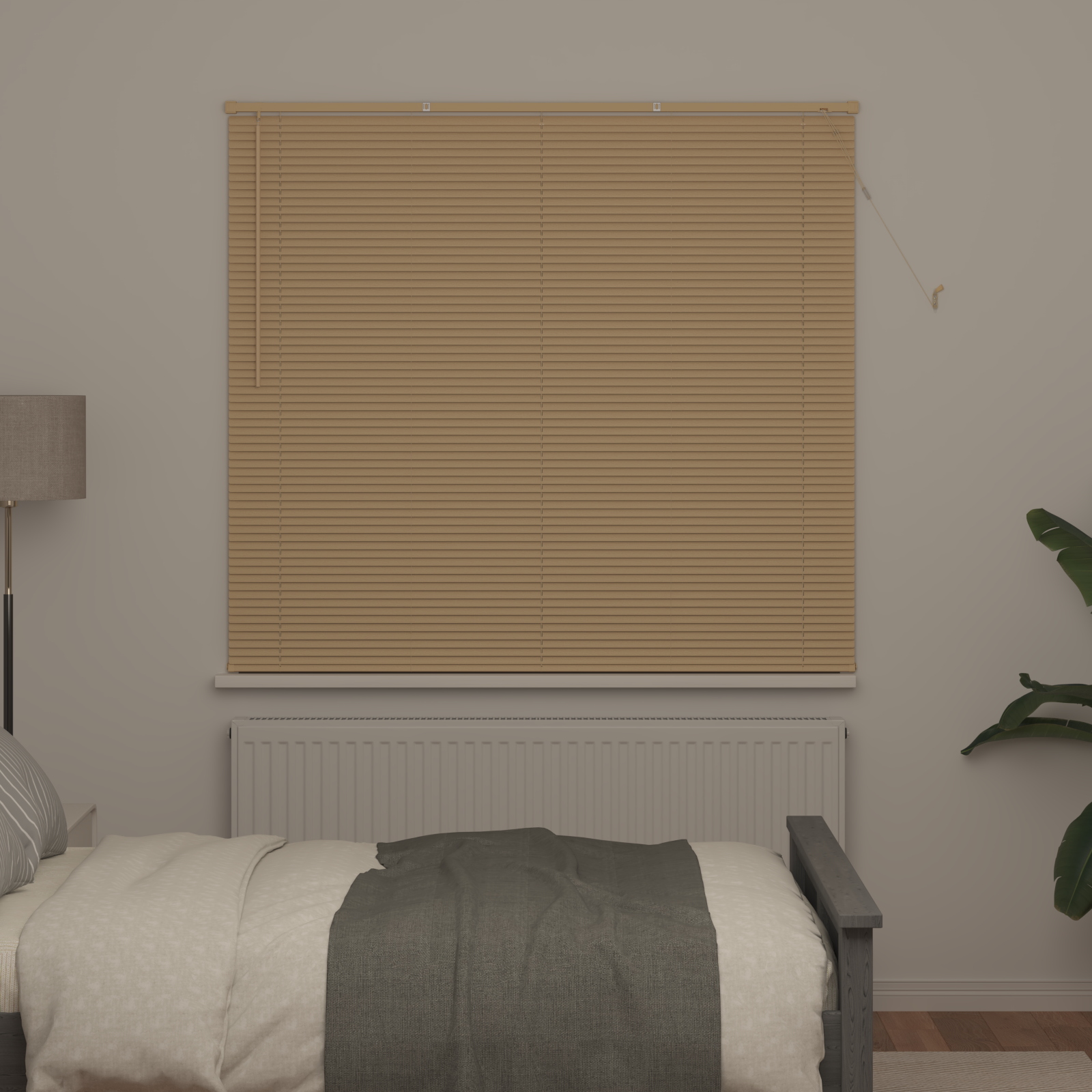 Venecijos žaliuzės Šviesiai ruda su raštu 150 x 130 cm PVC