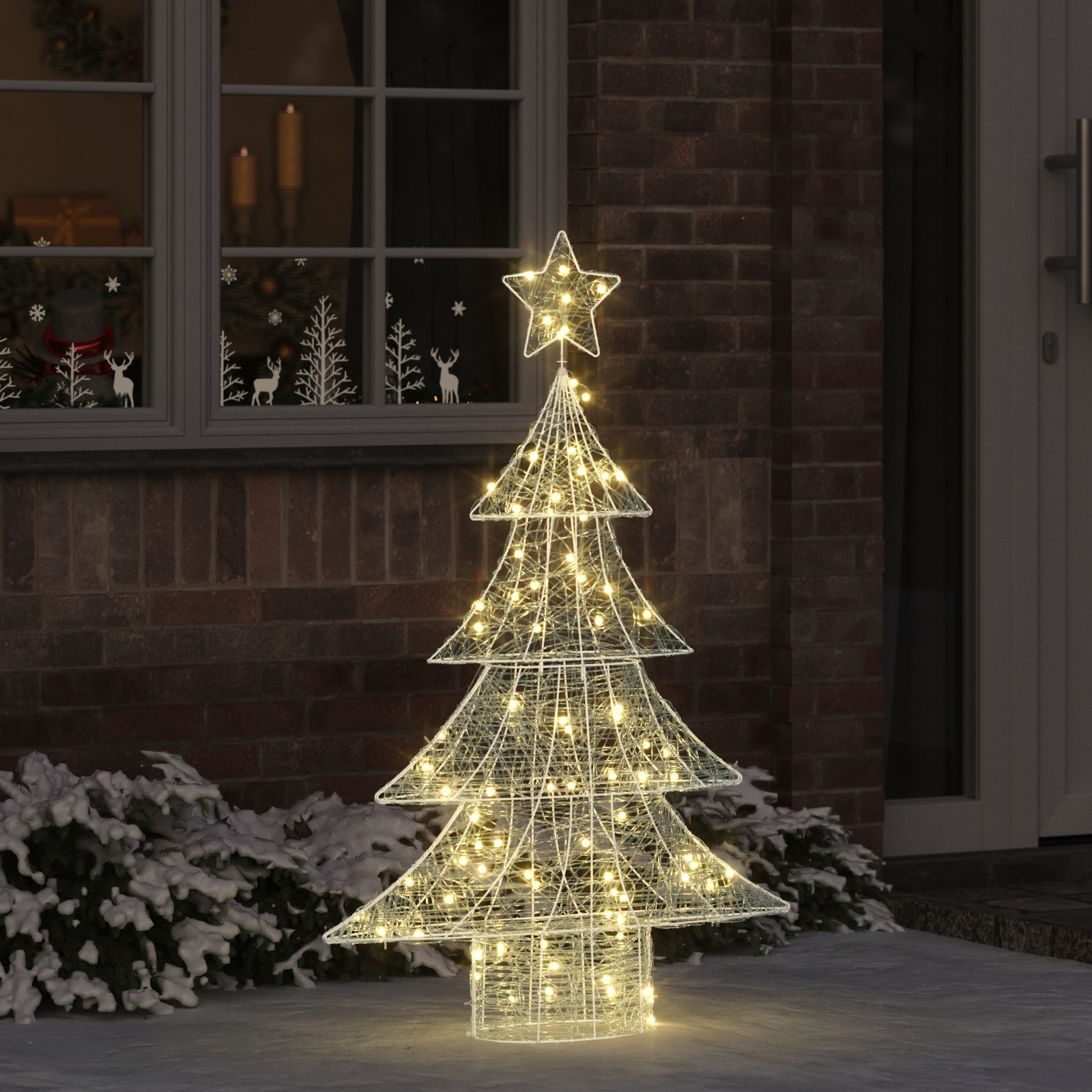 Kalėdų eglutė su 100 LED Šilta balta 120 cm Akrilas