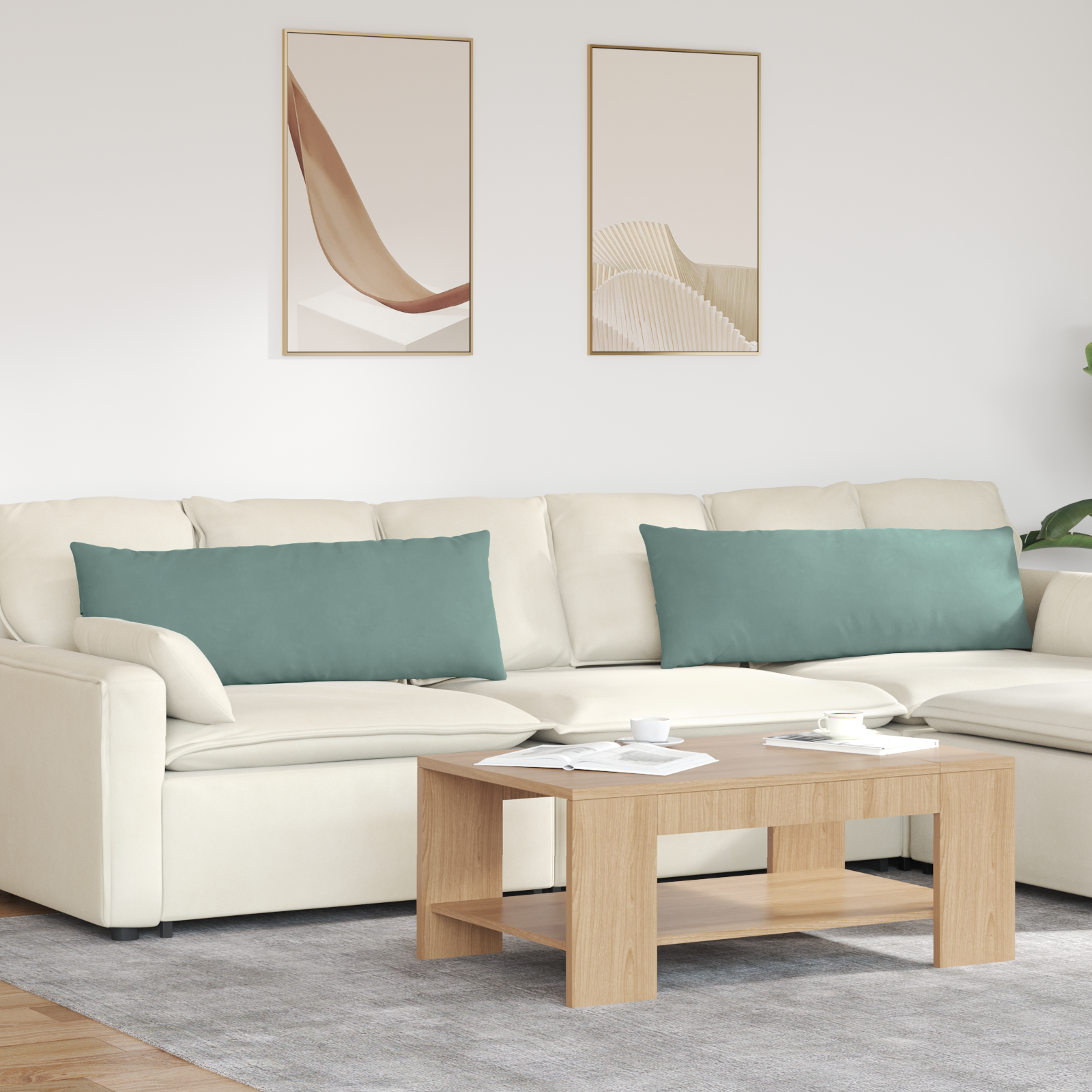 Dīvāna spilveni 2 gab. Jūras zaļā krāsā 120 x 40 cm Kordurojs