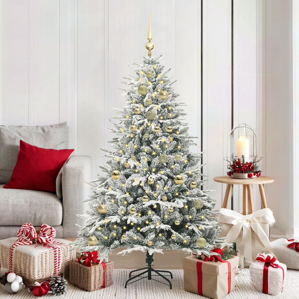Artificial Pre-Lit Christmas Tree with Ball Set