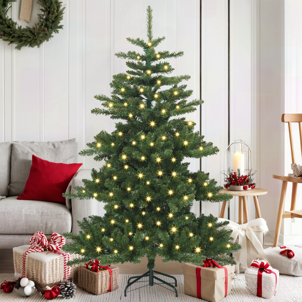 Mākslīgā saliekamā Ziemassvētku eglīte MOON FROST, ar 150 LED 150 cm.