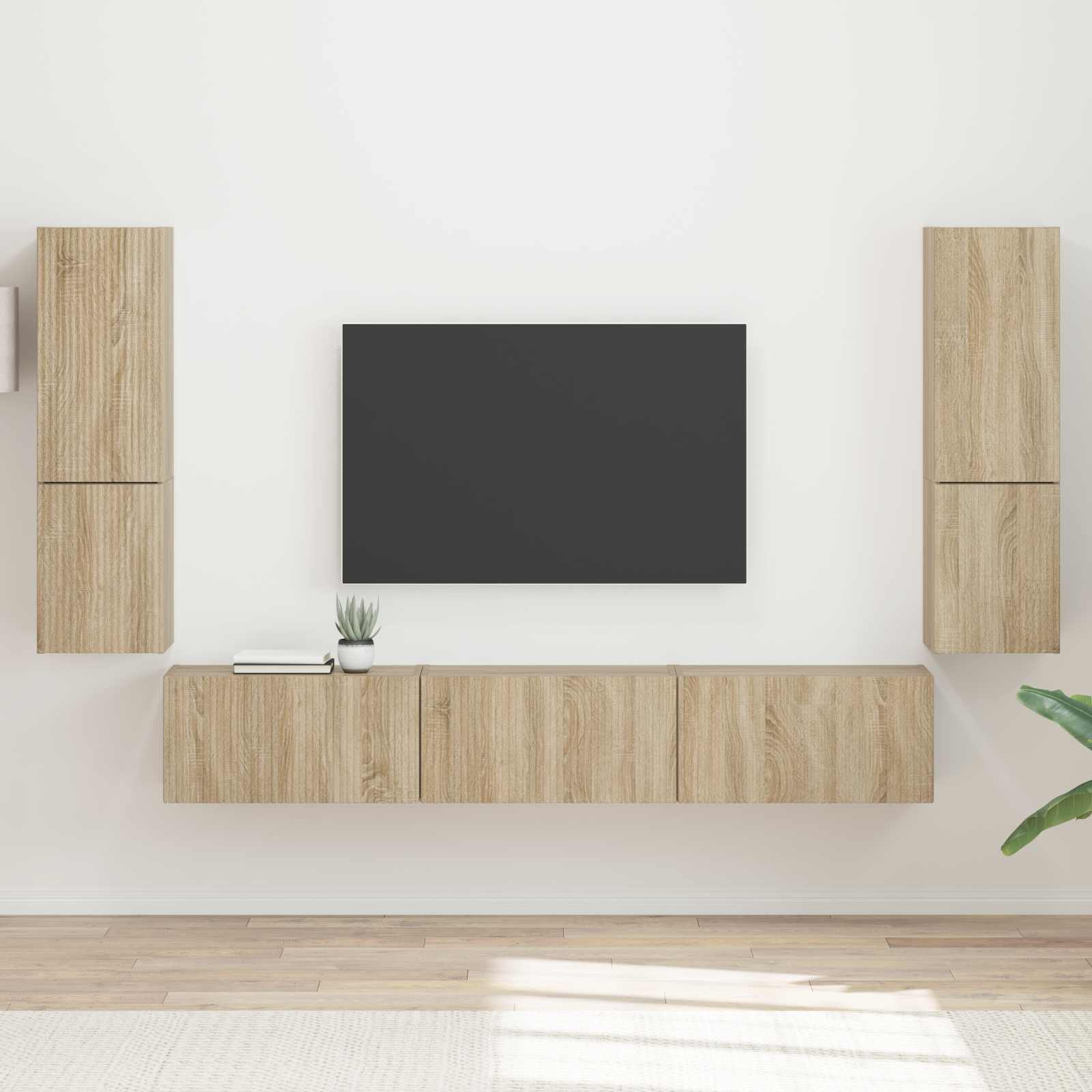 TV spintelių komplektas 4 pcs Sonoma ąžuolas Apdirbta mediena