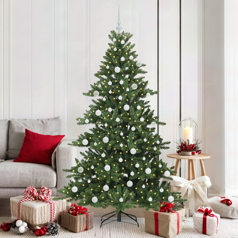 Artificial Foldable Christmas Tree with 300 LED Green 180 cm PVC