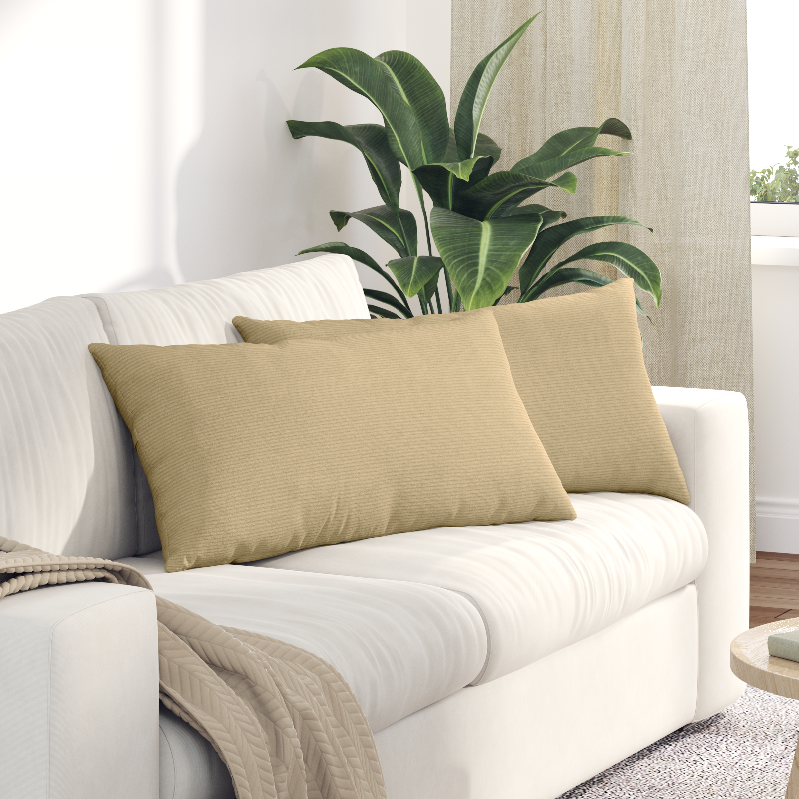Sofa Pagalvės 2 pcs Pilkai žalia 80 x 40 cm Kordūrinis audinys