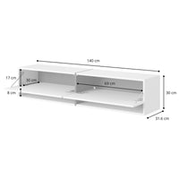 TV staliukas MIRRGO, baltas, 140 cm
