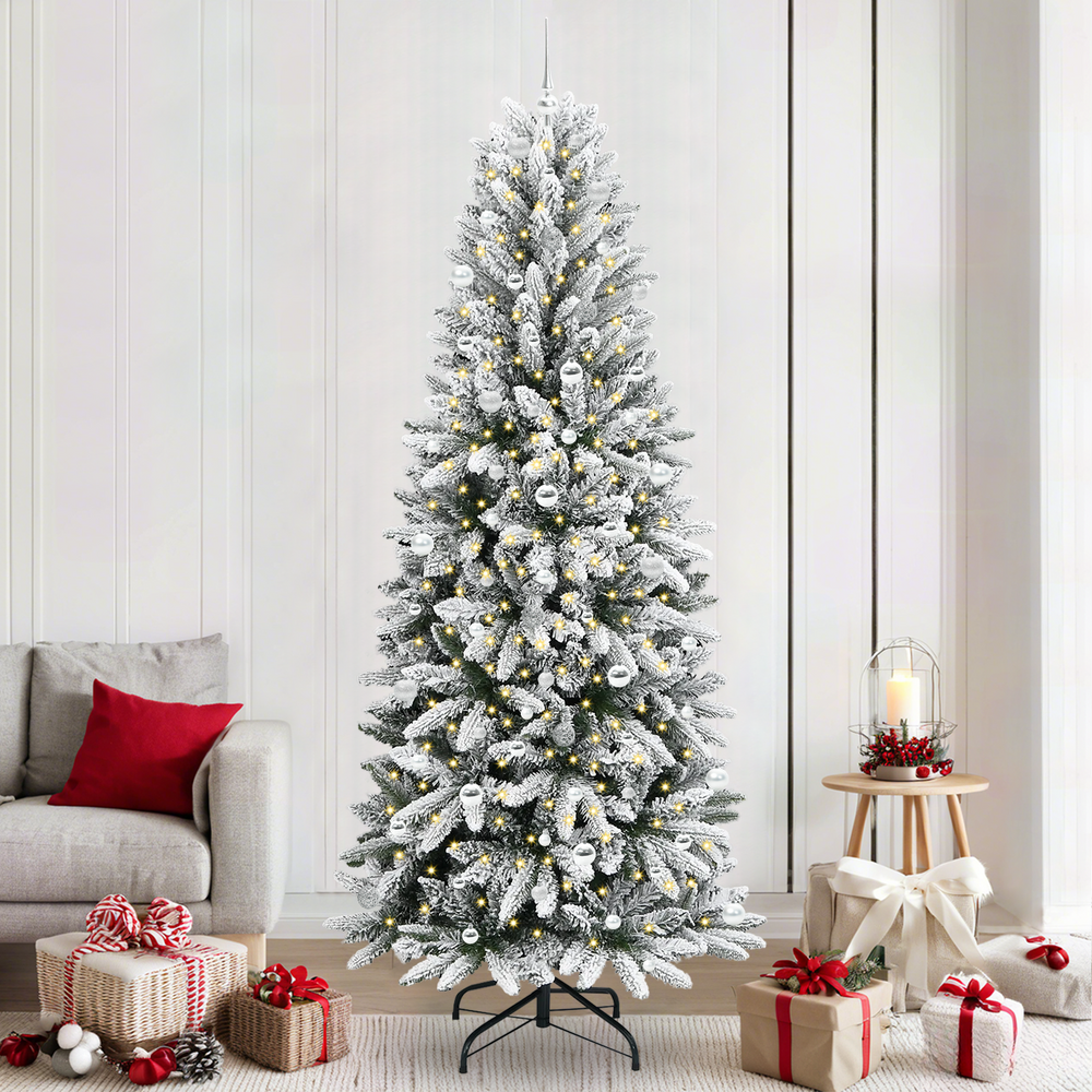 Artificial Christmas tree with 300 LED stand White 240 cm