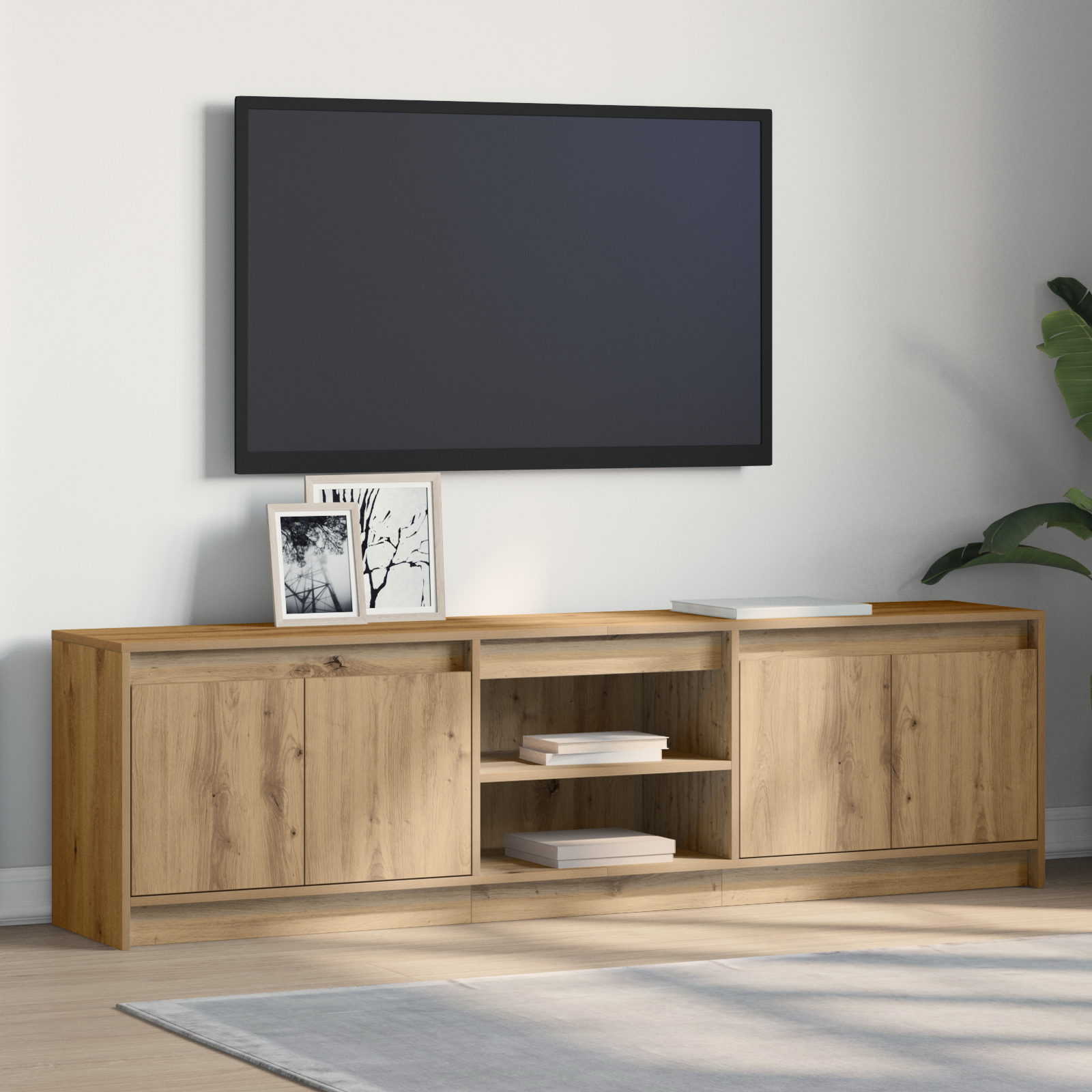 TV galdiņi 2 gab. Brūni 180 x 34 x 50 cm Inženierijas koksne
