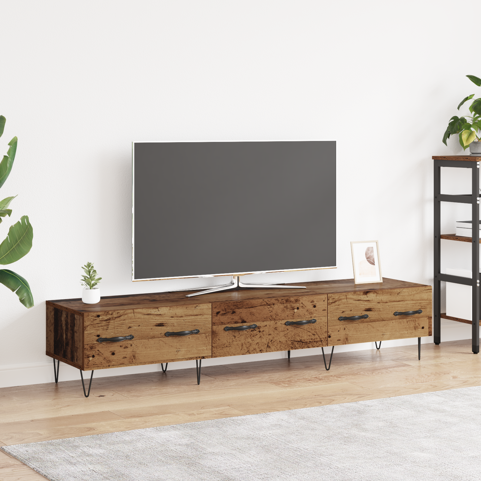 Televizoriaus spintelė su stalčių Sena mediena 150 x 36 x 30 cm