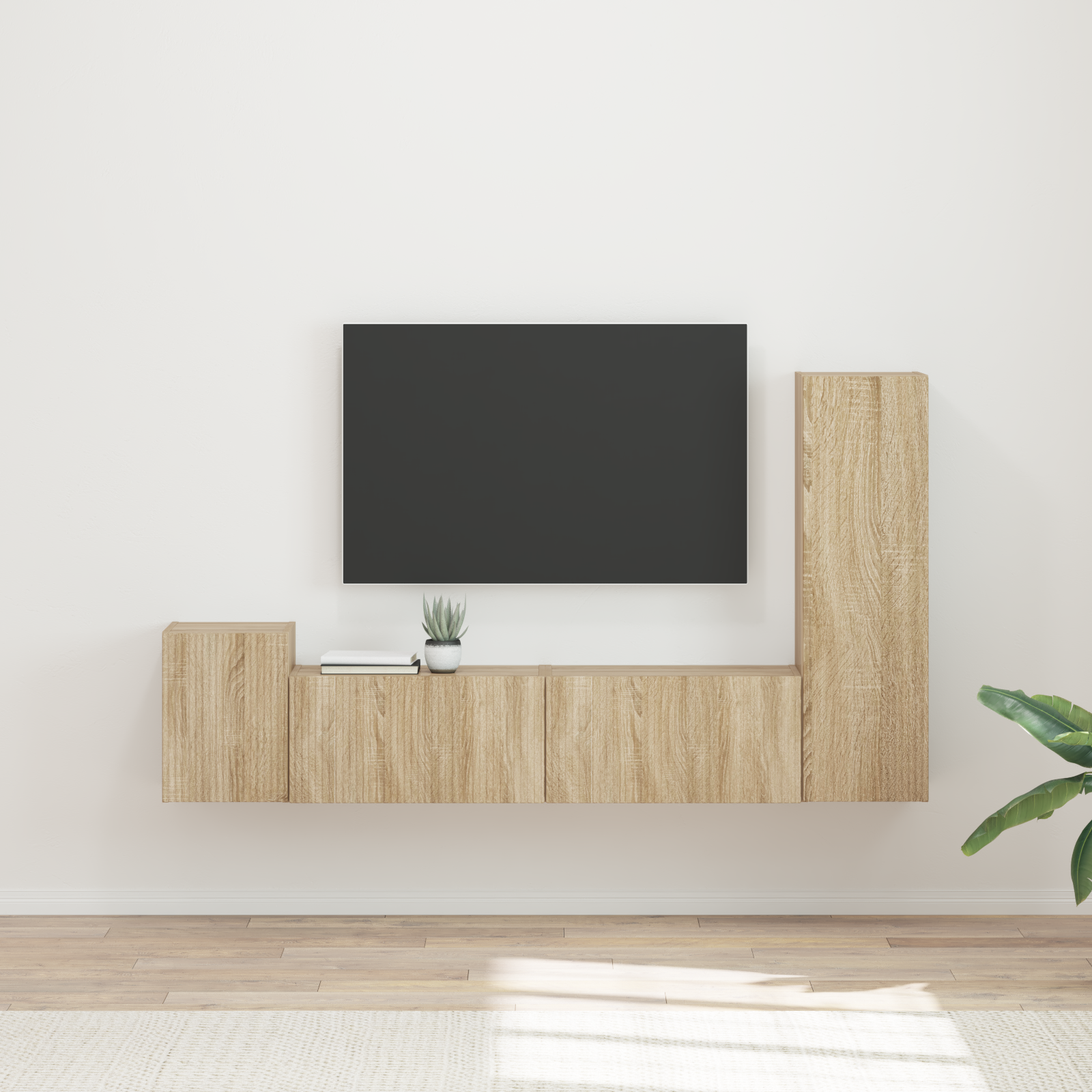 TV spintelių komplektas 4 pcs Sonoma ąžuolas Apdirbta mediena