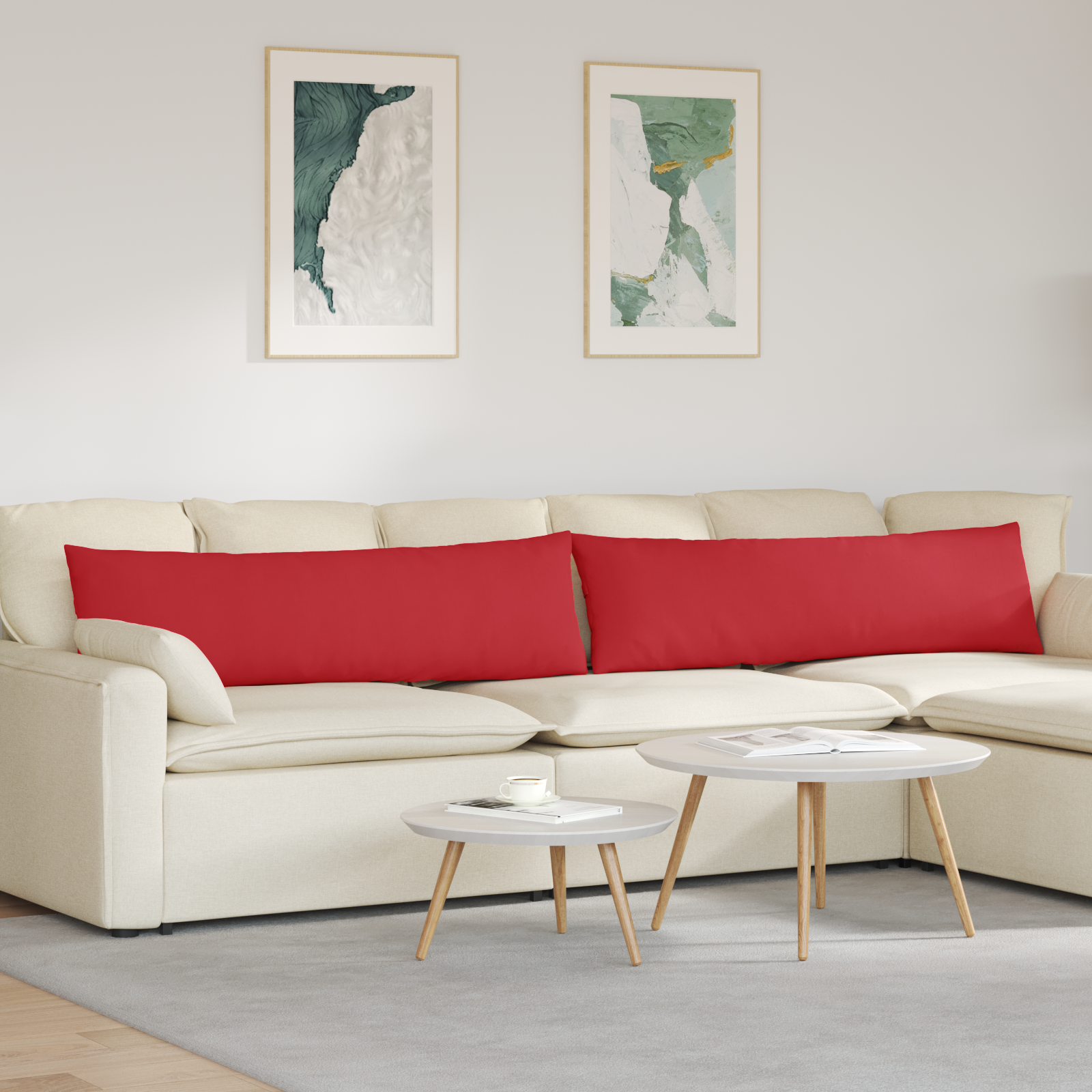 Sofa Pagalvės 2 pcs Raudona 145 x 40 cm audinys