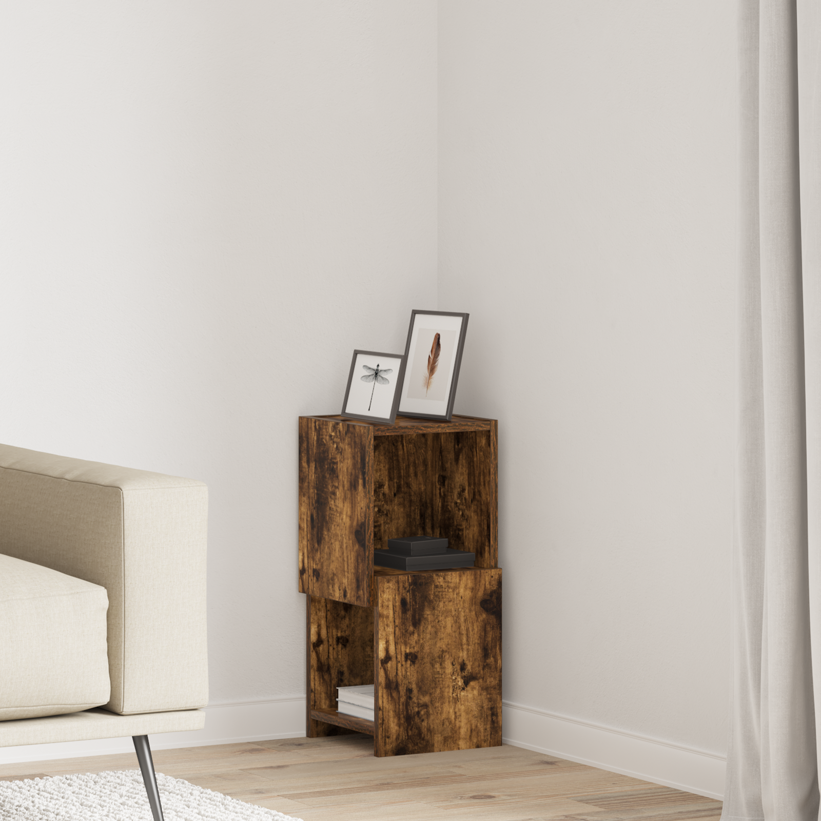 Corner Cabinet White 25.5x25x55cm Engineered wood