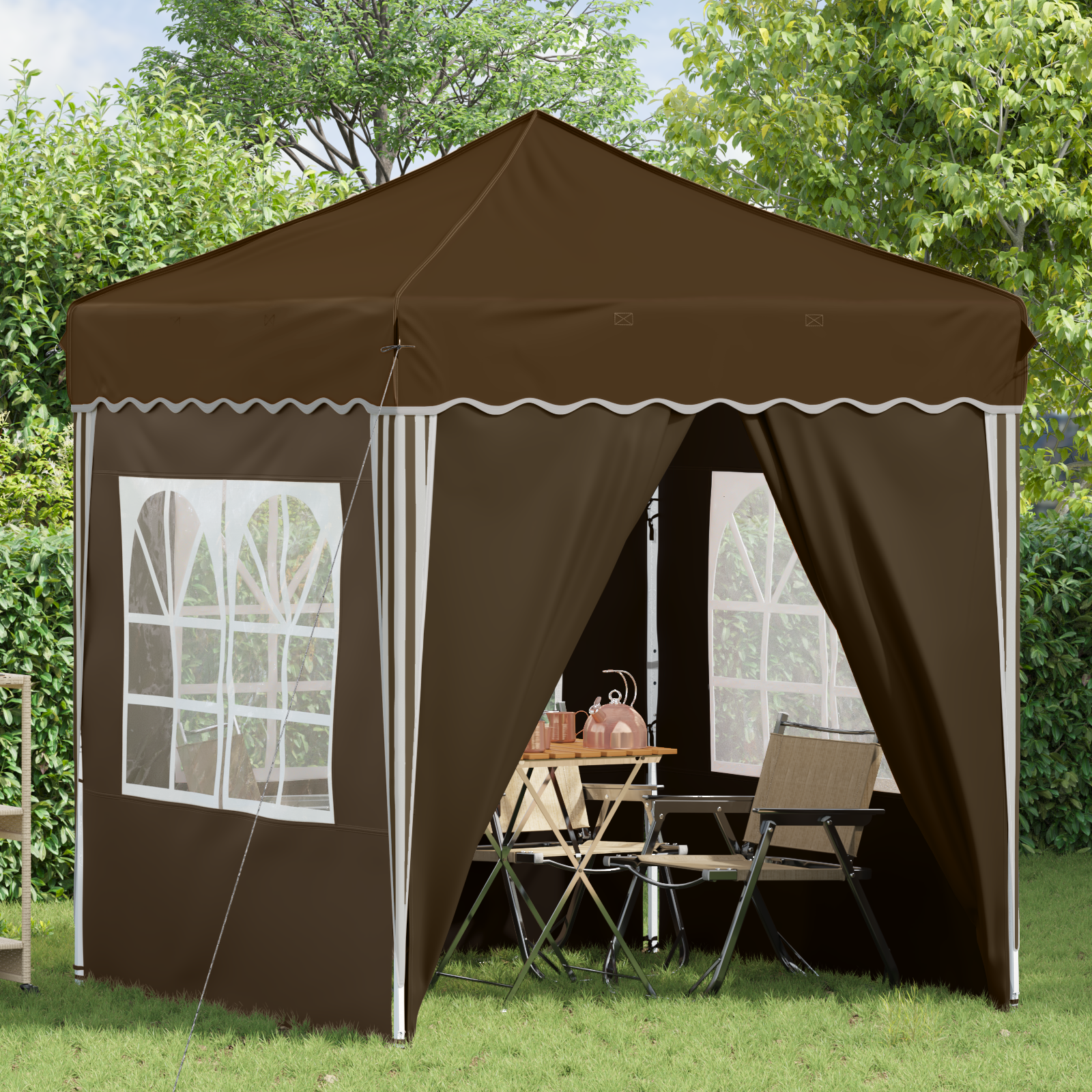 Pop-up šventinis palapinė Taupe 195 x 195 x 245 cm