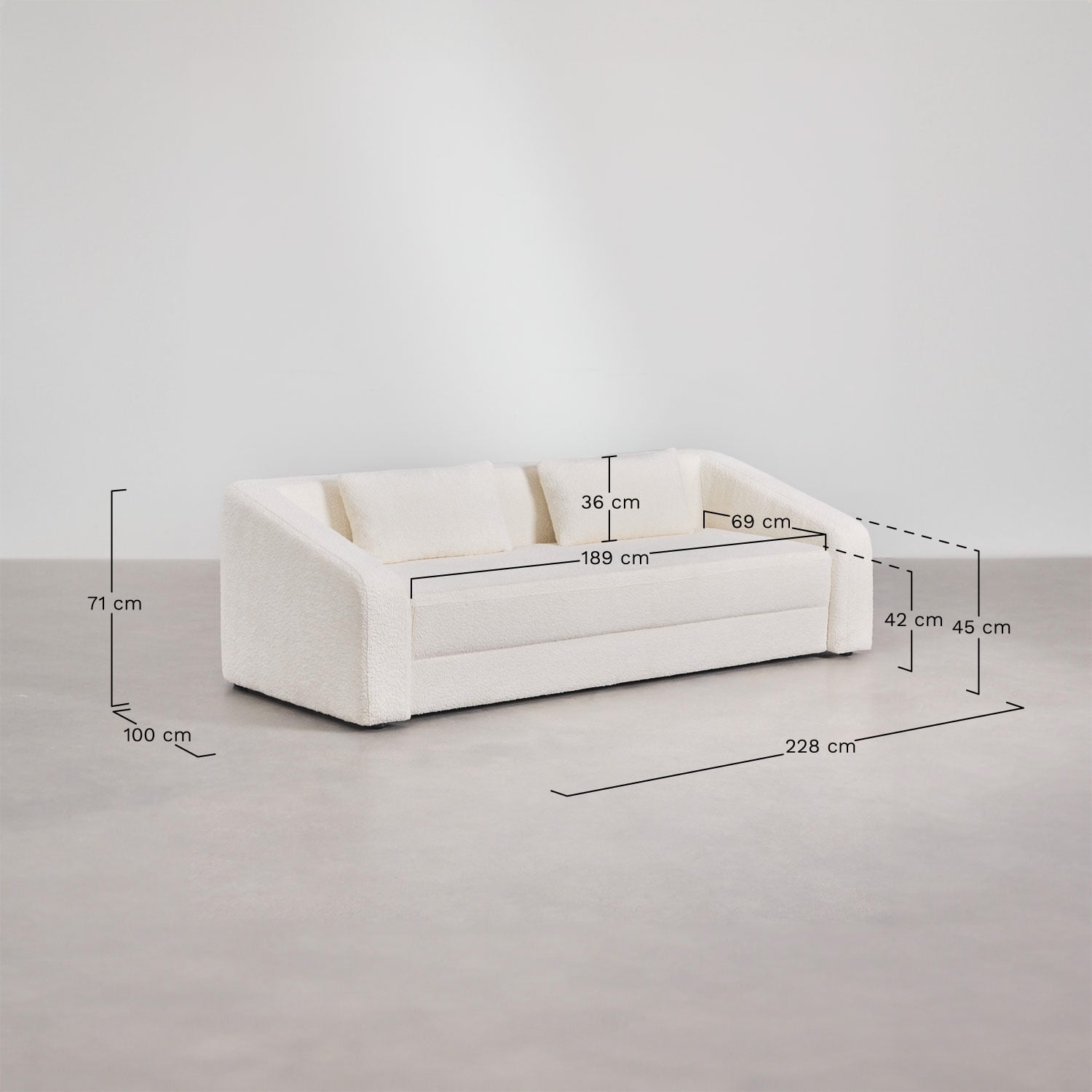 Three-seater sofa DALILA with sleeping function, brown