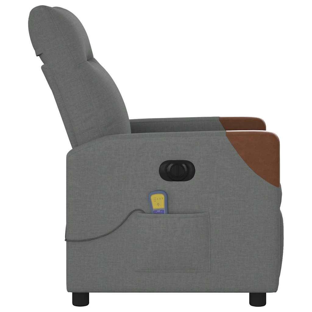 Elektrinis masažinis krėslas, tamsiai pilkas, audinys - Namų Idėja
