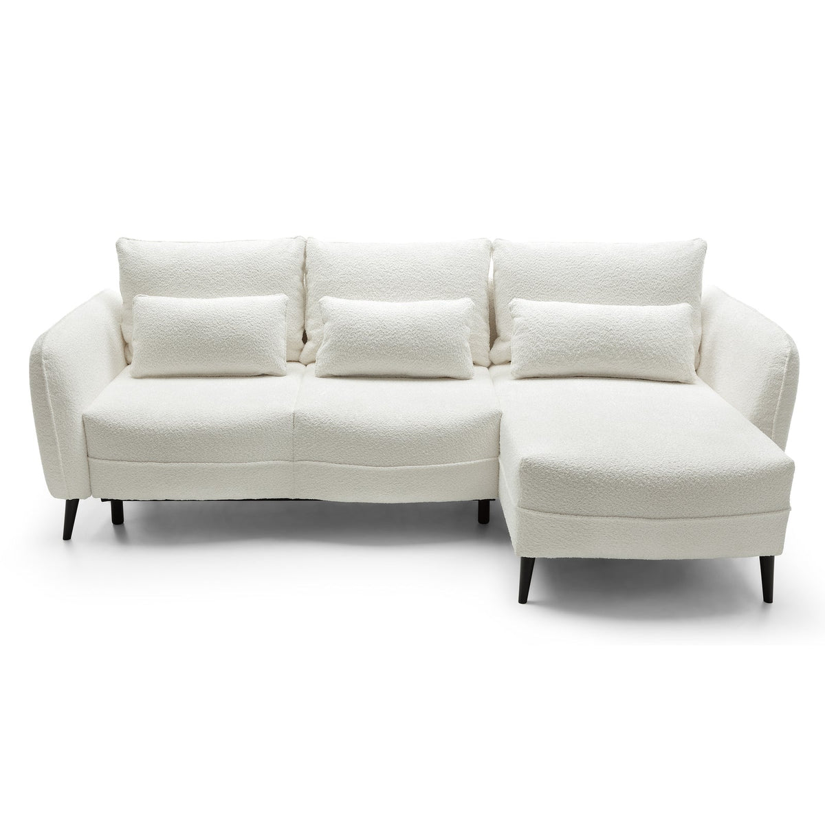 Kampinė sofa MILA, kreminė, dešinė neutralioje paletėje
