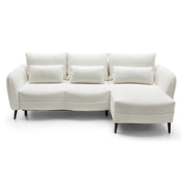 Kampinė sofa MILA, kreminė, dešinė neutralioje paletėje